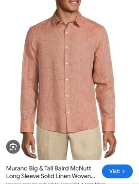 Murano Baird McNutt Men's Long-Sleeve Linen Shirt